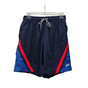 Speedo Men's Blue and Red Swim Board Shorts Size Small